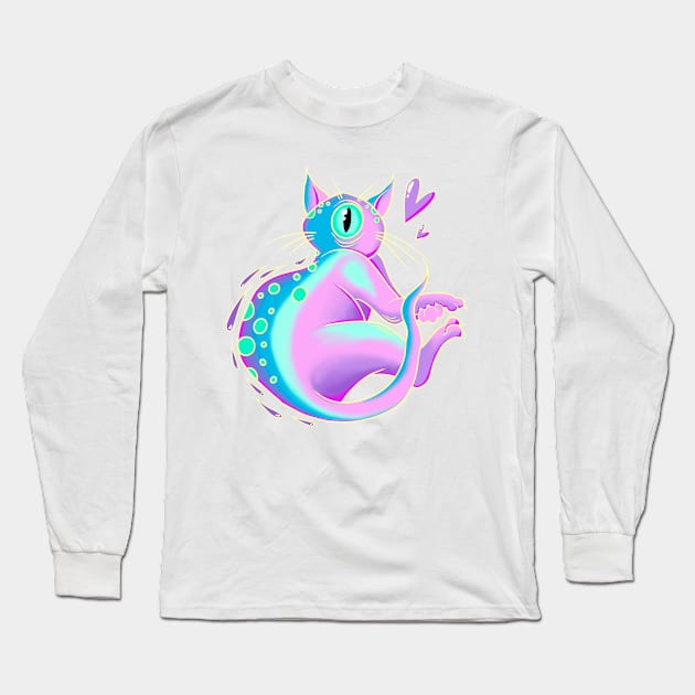 Cosmic Kitty Long Sleeve T-Shirt by JulieKitzes